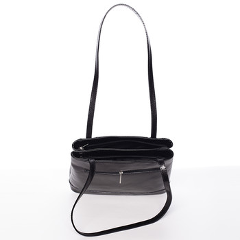 Černá kožená kabelka přes rameno - ItalY Zosima