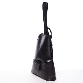 Dámský originální kožený černý batůžek - ItalY Zenina