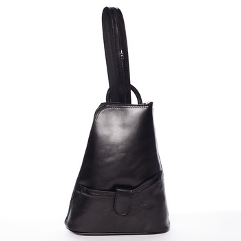 Dámský originální kožený černý batůžek - ItalY Zenina