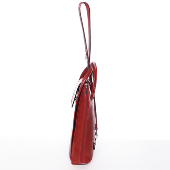 Dámský originální kožený červený batůžek - ItalY Zenobe