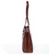 Elegantní velká dámská kožená kabelka hnědá - Italy Vilmaris