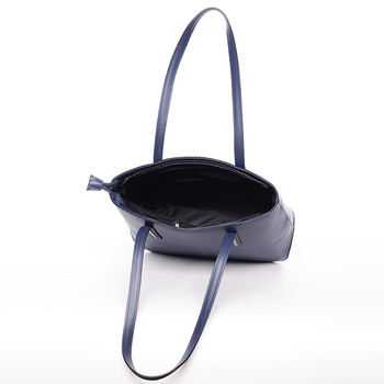 Moderní dámská kožená kabelka tmavě modrá - ItalY Adalicia