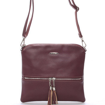 Originální dámská crossbody kabelka vínová - David Jones Sanna