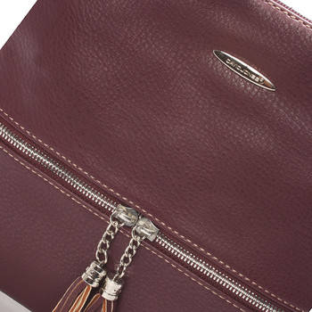 Originální dámská crossbody kabelka vínová - David Jones Sanna