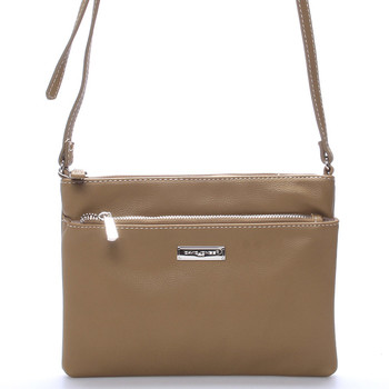 Malá módní crossbody tmavá camel kabelka - David Jones Jakarta