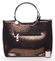 Elegantní lakovaná černo zlatá dámská kabelka do ruky - Delami Iriana