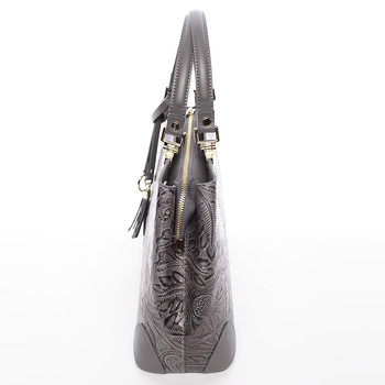 Originální dámská kožená kabelka šedá - ItalY Mattie