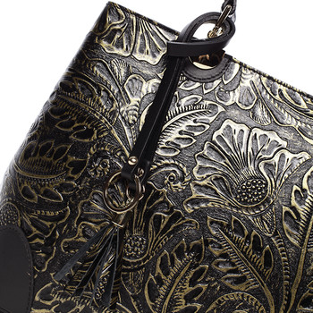 Originální dámská kožená kabelka zlatá - ItalY Mattie