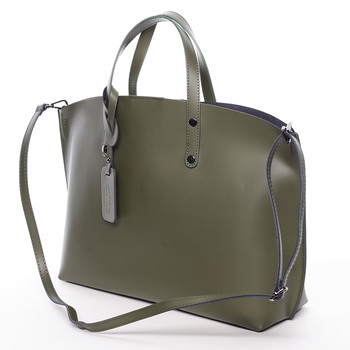 Dámská kožená kabelka tmavě zelená - ItalY Jordana