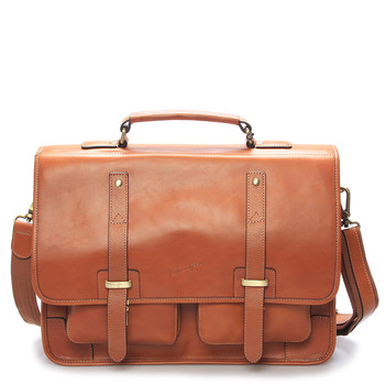 Luxusní kožená aktovka koňaková - Gerard Henon Harman