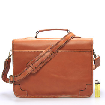 Luxusní kožená aktovka koňaková - Gerard Henon Harman