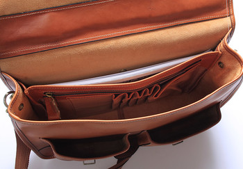 Luxusní kožená aktovka koňaková - Gerard Henon Harman