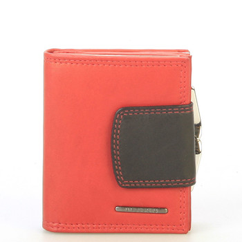 Stylová malá dámská kožená peněženka červená - Bellugio Gredel