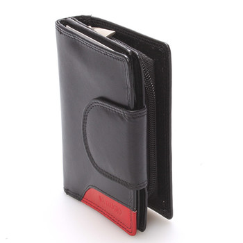 Středně velká dámská kožená peněženka černá - Bellugio Calla