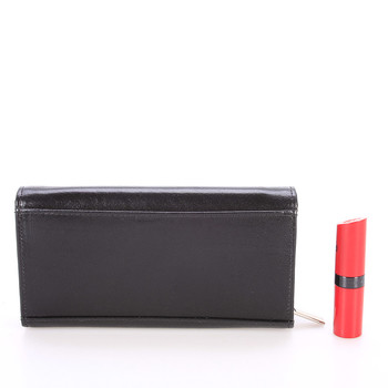 Dámská větší kožená černá peněženka - Ellini Damaris