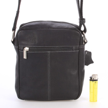 Menší černá pánská kožená taška - Sendi Design Merlin