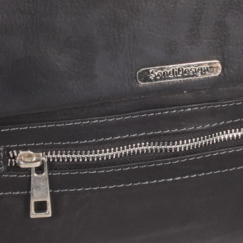 Kvalitní černá pánská kožená taška - Sendi Design Hektor