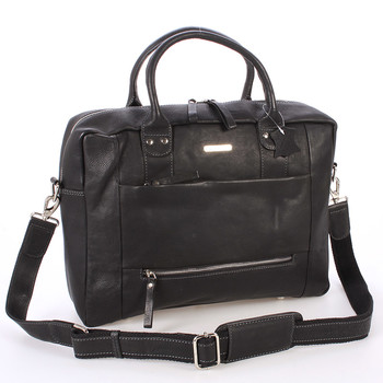 Černá luxusní a kvalitní kožená taška - Sendi Design Hero