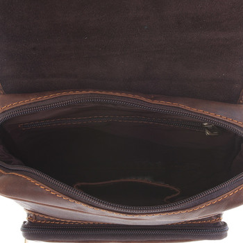 Hnědá luxusní kožená pánská taška - Sendi Design Heliodoros