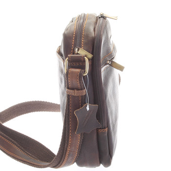 Hnědá pánská stylová kožená taška - Sendi Design Heracles