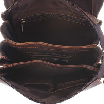 Kvalitní hnědá pánská kožená taška - Sendi Design Hektor
