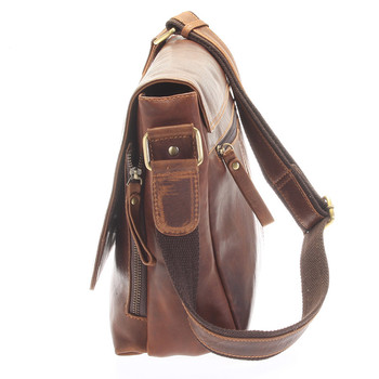 Hnědá luxusní velká kožená taška - Sendi Design Hermes