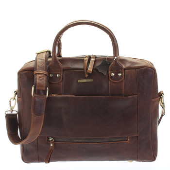 Hnědá luxusní a kvalitní kožená taška - Sendi Design Hero