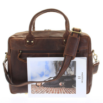 Hnědá luxusní a kvalitní kožená taška - Sendi Design Hero