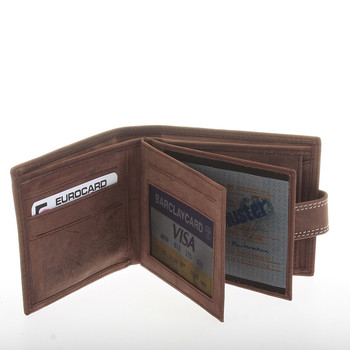 Pánská kožená hnědá peněženka - Delami 8945