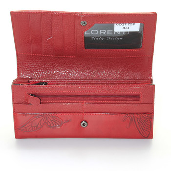 Dámská červená kožená peněženka se vzorem - Lorenti Hilaeira
