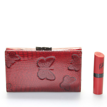 Dámská módní kožená lakovaná peněženka červená - Lorenti Bibiana