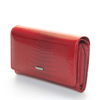 Dámská módní kožená lakovaná peněženka červená - LOREN Ianthe