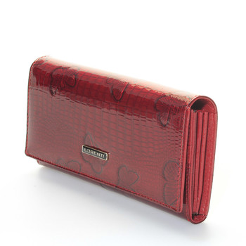 Dámská červená kožená lakovaná peněženka - Lorenti Hyades