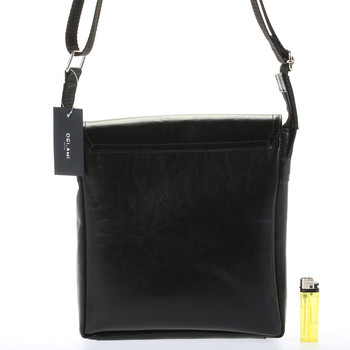 Černá elegantní crossbody kožená taška - Delami 1172