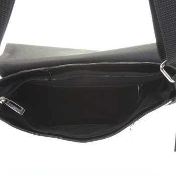 Černá elegantní crossbody kožená taška - Delami 1172