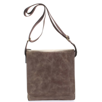 Světle hnědá elegantní crossbody kožená taška - Delami 1172
