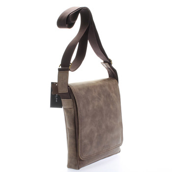 Světle hnědá elegantní crossbody kožená taška - Delami 1172