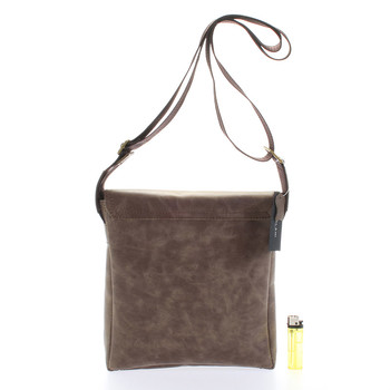 Světle hnědá elegantní crossbody kožená taška - Delami 1172