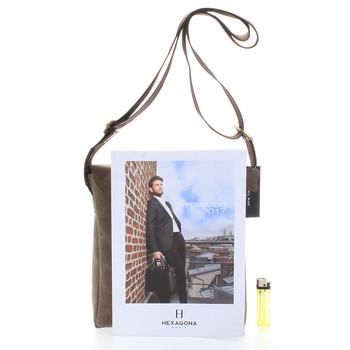 Světle hnědá elegantní crossbody kožená taška - Delami 1172