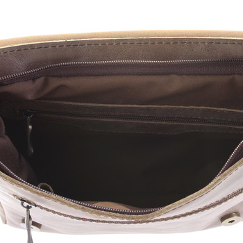 Světle hnědá elegantní crossbody kožená taška - Delami 1172