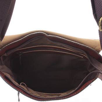 Hnědá elegantní crossbody kožená taška - Delami 1172