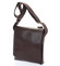 Tmavě hnědá elegantní crossbody kožená taška - Delami 1172