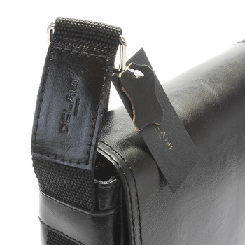 Černá stylová crossbody kožená taška - Delami 1246