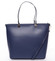 Tmavě modrá kožená luxusní velká kabelka Elza