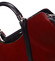 Dámská středně velká červeno černá kožená společenská kabelka - ItalY Yalene