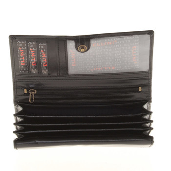 Dámská černá kožená peněženka - Ellini Sara