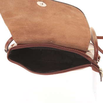Hnědá kožená crossbody kabelka ItalY Tamia