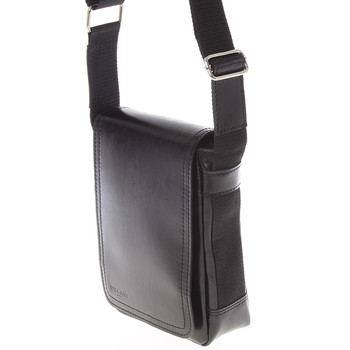 Černá menší kvalitní crossbody kožená taška - Delami 1181