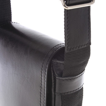 Černá menší kvalitní crossbody kožená taška - Delami 1181