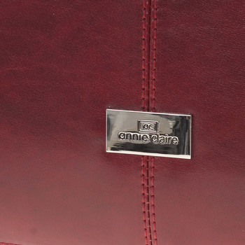 Pevná luxusní dámská vínová kožená aktovka - Annie Claire Boom